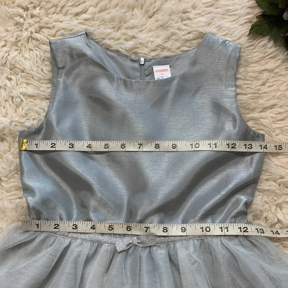 Gymboree Gray Sparkly Taffeta Tulle Formal Dress